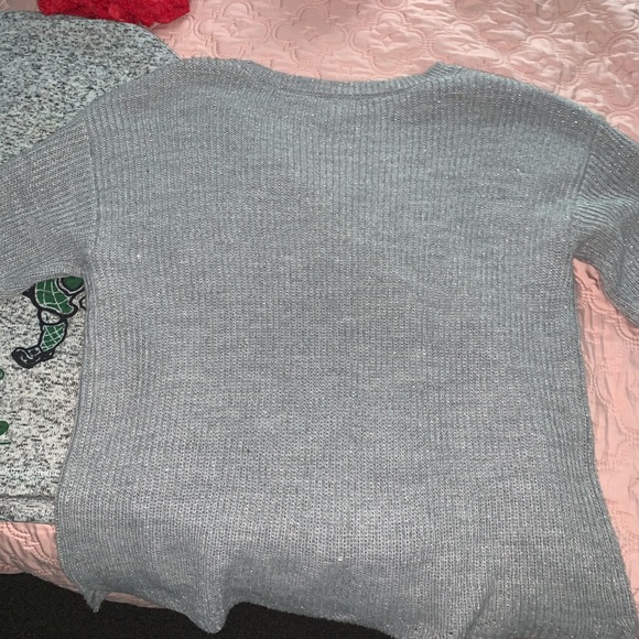 Light grey/sliver sparkly sweater. - Picture 3 of 3